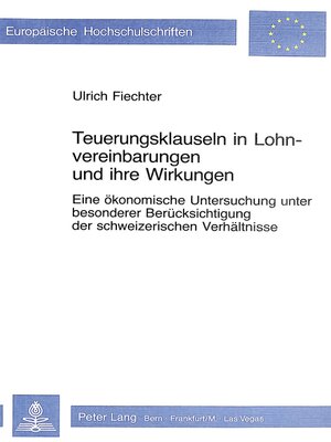 cover image of Teuerungsklauseln in Lohnvereinbarungen und ihre Wirkungen
